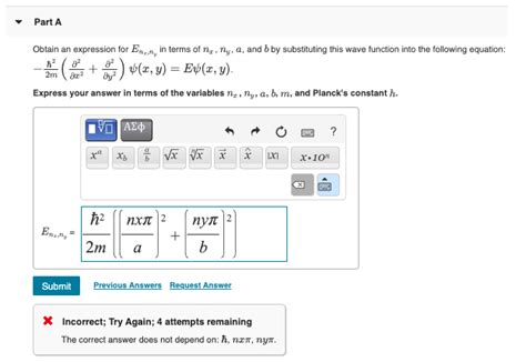 Solved Obtain an expression for Enx,nyEnx,ny in terms of